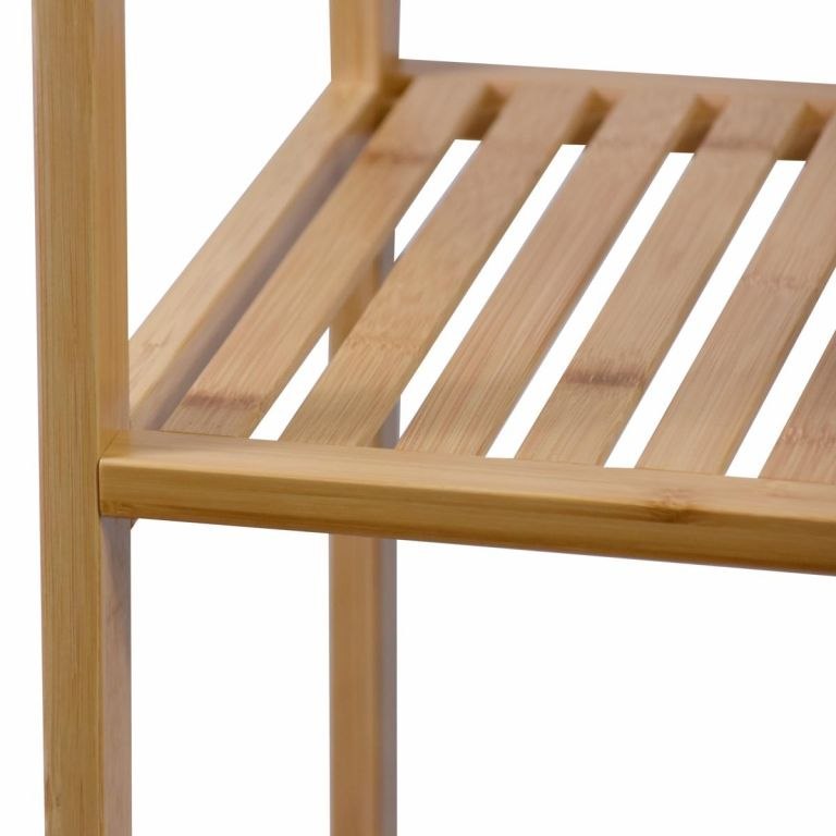 Regał bambusowy, 5 półek, kwadratowy 33 x 33 x 146 cm.